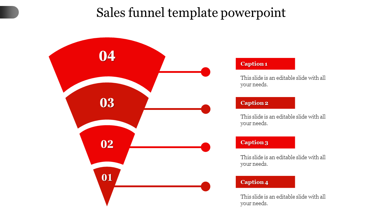Sales funnel template powerpoint-Red